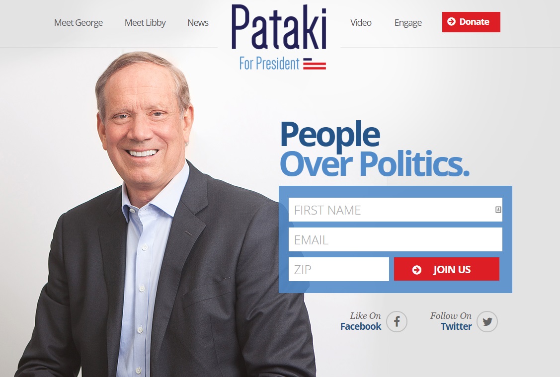 Flat dizajn na stránke kandidáta Patakiho