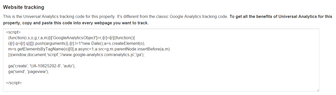 Trackovací kód Google Analytics