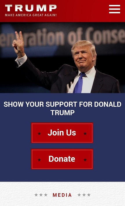 Responzívny web Donalda Trumpa