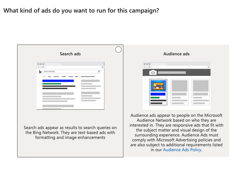 Postup, ako vytvoriť vyhľadávaciu kampaň v Microsoft Ads 3