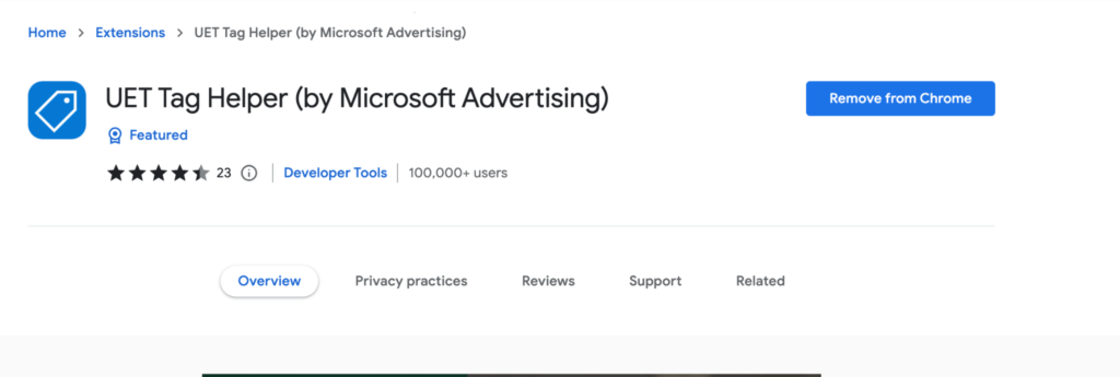 UET Tag Helper by Microsoft Advertising