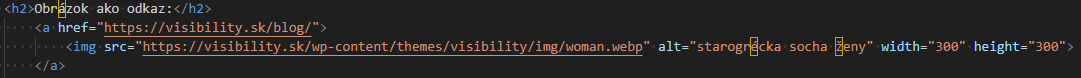 Príklad anchor textu ako obrázka v HTML kóde