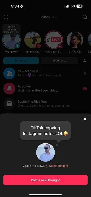 TikTok pridáva funkciu „Instagram“ Notes do správ